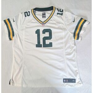 Nike Green Bay Packers Aaron Rodgers #12 Youth XXL Away White Jersey On Field